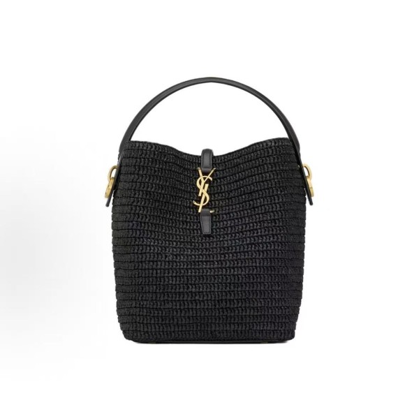 SAINT LAURENT brand logo adjustable and detachable shoulder strap, hand-held crossbody single-shoulder bag for women, black